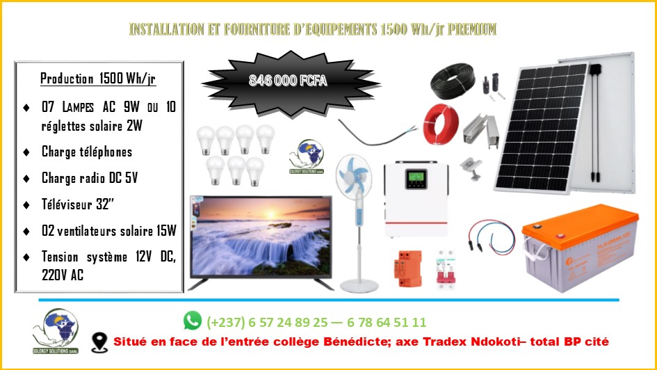 Photo de PRODUCTION ET FOURNITURE D'EQUIPEMENTS PREMIUM 1500Wh/jr 